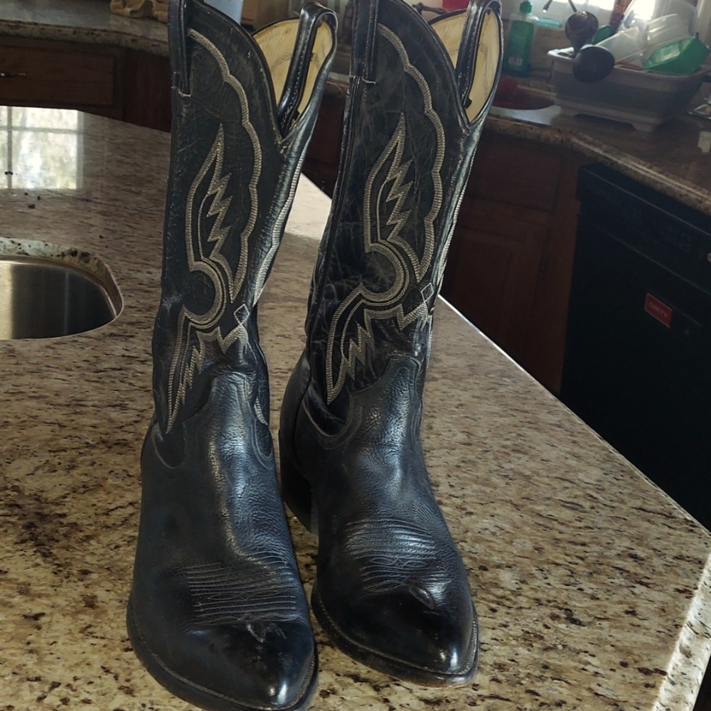 Vintage Tony Lama Black Men’s Western Boots 6252 size 8